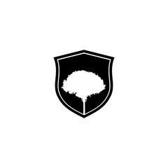 Sticker - Tree shield icon isolated on transparent background