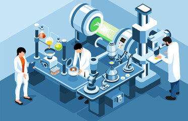 Biotechnology Isometric Illustration