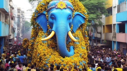 elephant Ganesha on parade