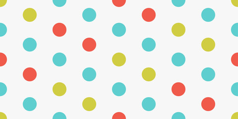 Poster - Colorful and simple polka dots. Vector seamless polka dots pattern for print.