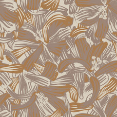  Neutral Colour Abstract Floral Seamless Pattern Design