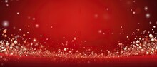 Christmas Themed Banner With Blank Space For Text On A Red Background.
