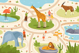 Fototapeta  - Animal zoo or wild tropical park vector image