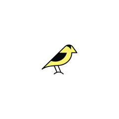 Sticker -  vector bird icon on white background