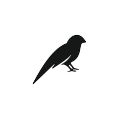 Sticker -  vector bird icon on white background