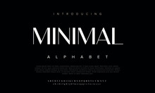 Minimal Abstract Digital Alphabet Font. Minimal Technology Typography, Creative Urban Sport Fashion Futuristic Font And With Numbers. Vector Illustration