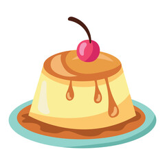 Poster - dessert mousse with fruit icon