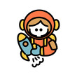© Hanako ITO - シンプルでフラットな宇宙飛行士の手描き線画