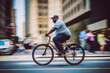 © Degimages - City Street Commuter riding a bicycle
