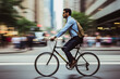© Degimages - City Street Commuter riding a bicycle
