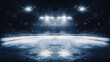 © ckybe - Scenic Winter Setting: An enchanting winter backdrop with an empty ice rink illuminated by sparkling lights.