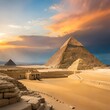 clouds over the pyramids generated Ai