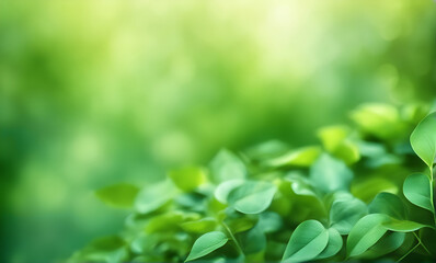 Aufkleber - Abstract green foliage bokeh backdrop