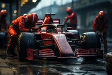 Race Car On The, Formula 1 Race Track,