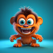 3d cute cartoon monkey monster realistic 3d monster 