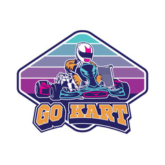 Wall Mural - go kart racing vector illustration, perfect for t-shirt design and team logo design