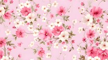 Samless Pink Flower Bunch Design Pattern