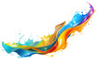 Colorful paint 3d splash. Isolated element on the transparent background. High quality Illustration.