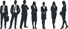 Set Of Silhouettes Of Business People