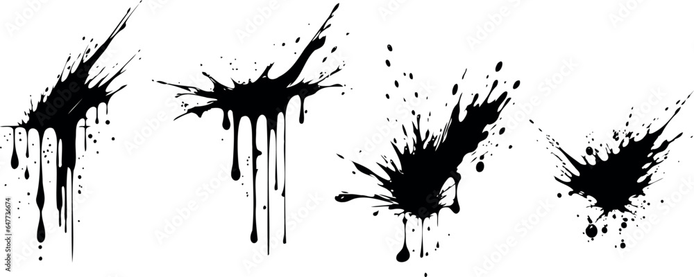 Ink Splatter Types ink splatter, color splash Vector Illustration A dynamic and artistic ...