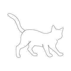 Wall Mural - Continuous one line cat pet drawing out line vector illustration design