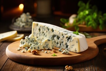 Wall Mural - Blue Cheese on Cutting Board