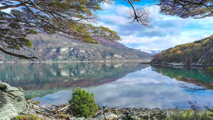 Canvas Print - Zarategui cove, ushuaia, argentina