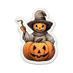 Wall Mural - sticker halloween white background