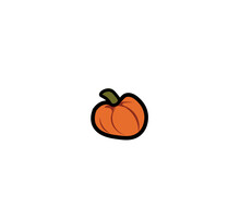 Icon Depicting A Cartoon Pumpkin. Vector Illustration