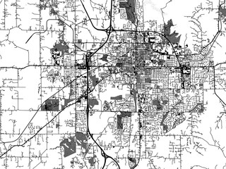 greyscale vector city map of bloomington indiana in the united states of america with with water, fi