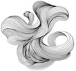 © ARTSTOK - Abstract ink wavy lines isolate on white. Monochrome composition element for design. Hand drawn illustration shape.
