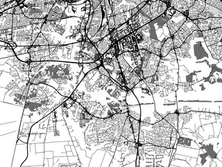 greyscale vector city map of chesapeake virginia in the united states of america with with water, fi