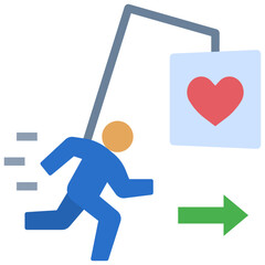 Wall Mural - heart flat style icon