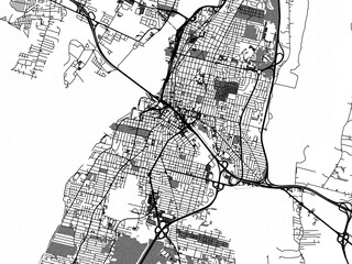 greyscale vector city map of fall river massachusetts in the united states of america with with wate