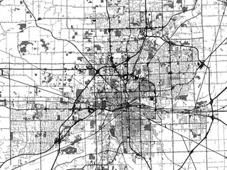 greyscale vector city map of fort wayne indiana in the united states of america with with water, fie