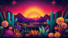 Flat Design Colorful Mexican Background Theme