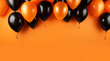 Orange Black Halloween Autumn Party Balloons Background