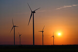 Wind Power Plant Sunset