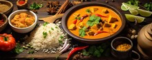 Traditional Curry And Ingredients, Generative AI