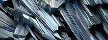 Iron Mineral Revelations: Steal Reflection And Innovative Graphics, Unstructured Abstract Closeup, Silver Wallpaper, AI