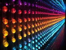 Abstract Background With Glowing Led Lights Of Different Colors