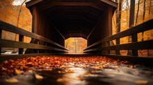 Covered Bridge - Fall - Autumn - Peak Leaves Season - Fall Foliage 
