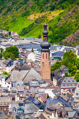 Wall Mural - Cochem town aerial view, Germany