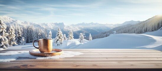 Canvas Print - Flawless product showcased under pristine snow on the table