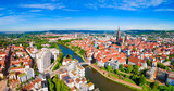 Fototapeta Łazienka - Ulm Minster Church aerial panoramic view, Germany