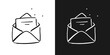 © Vladyslav Tykhonov - Hand drawn doodle of opened envelope. Incoming message. Letter notification symbol in black and white. Vector EPS 10