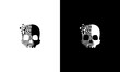 skull design logo inspiration and technology digital logo. Skull vector logo template