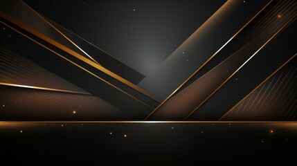 Wall Mural - A festive black and gold abstract background with elegant lines