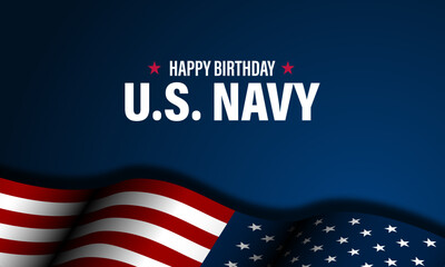 Poster - Happy  Birthday US Navy October 13 background Vector Illustration 