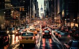 Fototapeta  - Time-Lapse of Rush Hour Traffic in New York. Generative AI